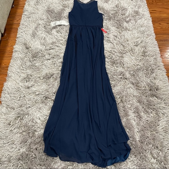 Mac Duggal 55147 Midnight Blue Sleeveless Gown 2 - Picture 6 of 8